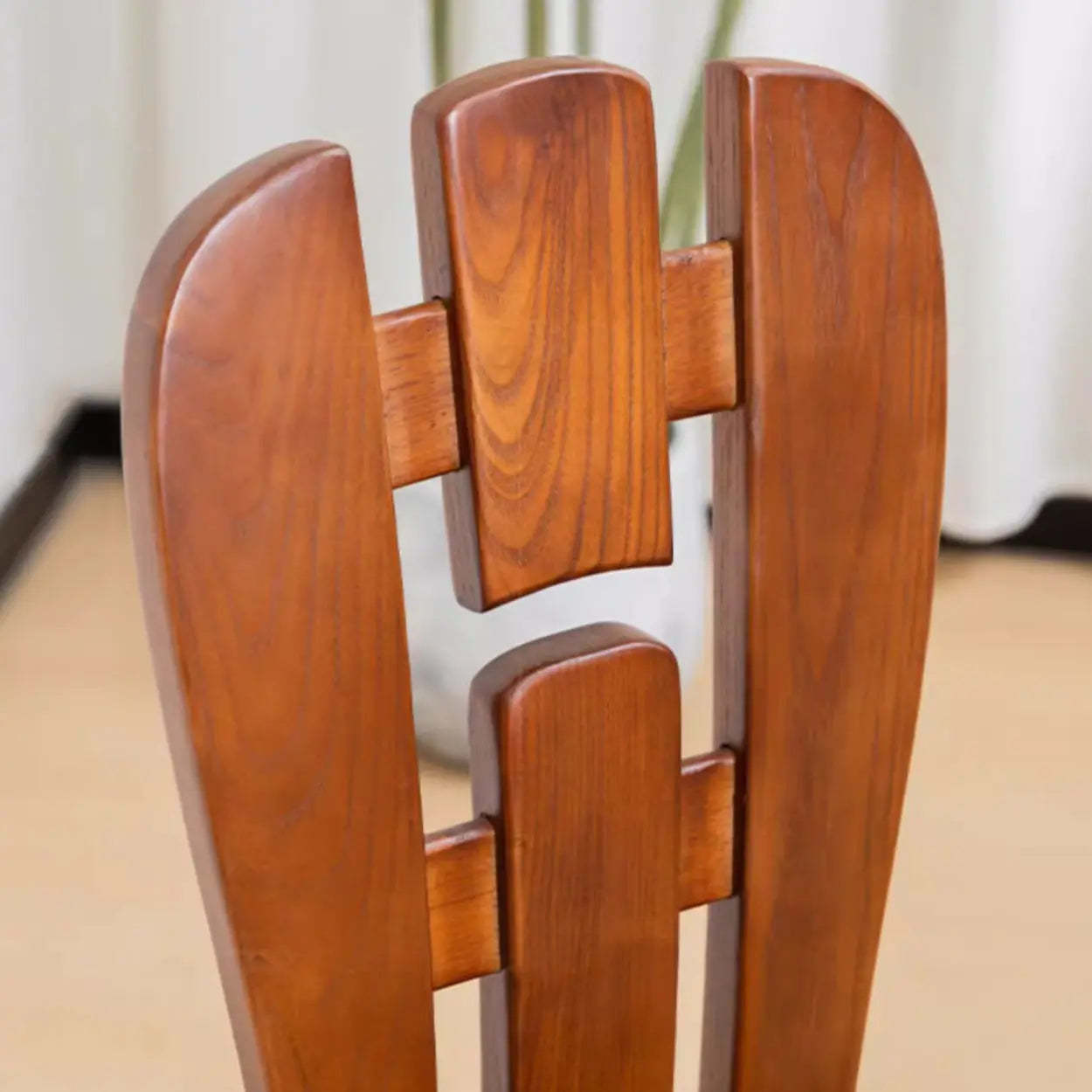 Black Slat-Back Upholstered Rubberwood Dining Chair