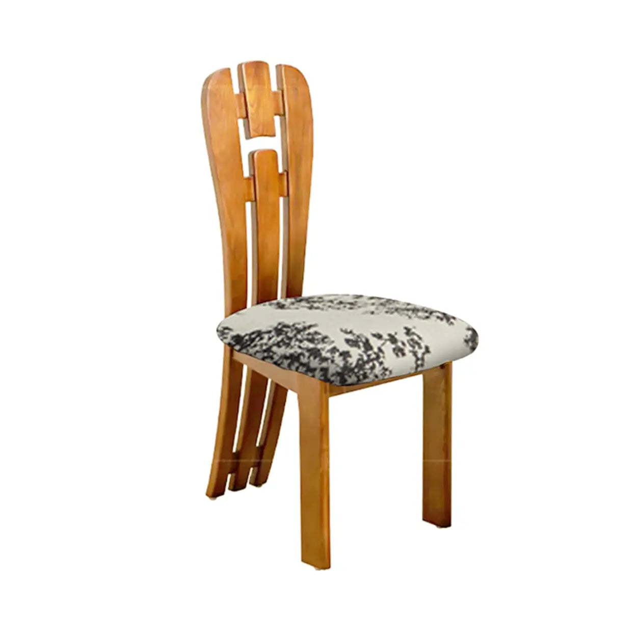 Lighom upholstered slat-back wood office chairs for kitchen — Natural