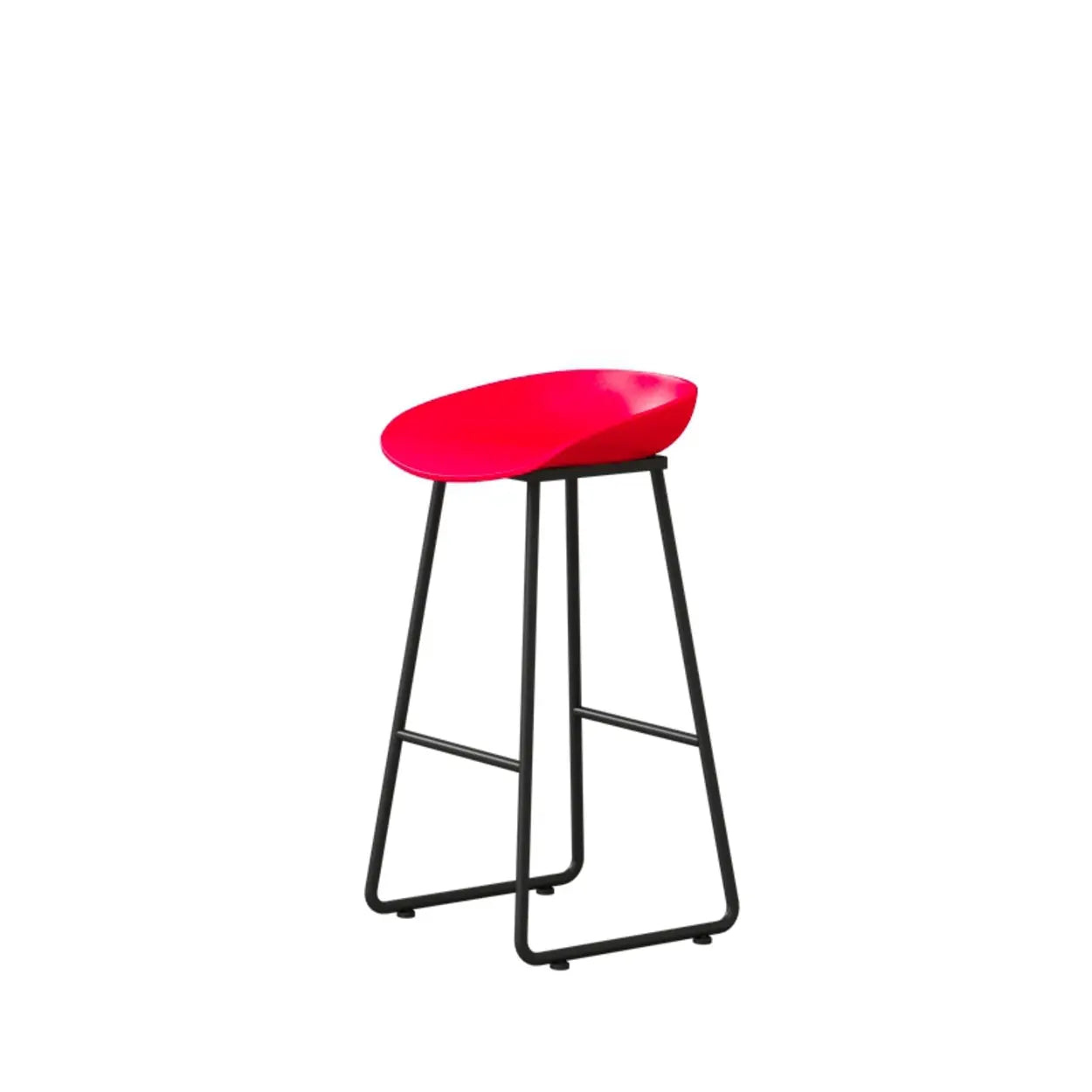 Black Sled Base Curved Bucket Polymer Bar Stool — Blue