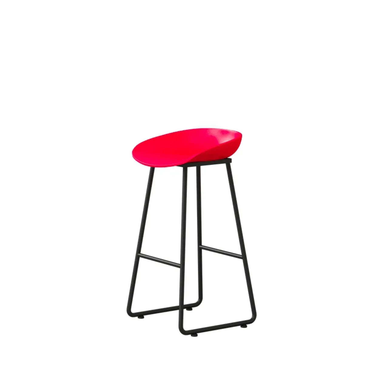 Black Sled Base Curved Bucket Polymer Bar Stool — Blue
