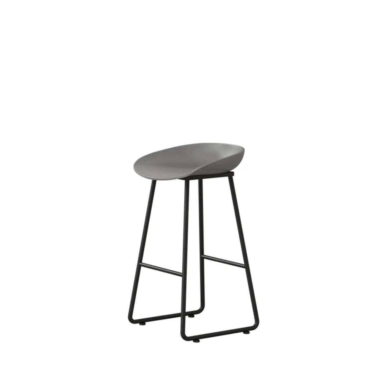 Black Sled Base Curved Bucket Polymer Bar Stool