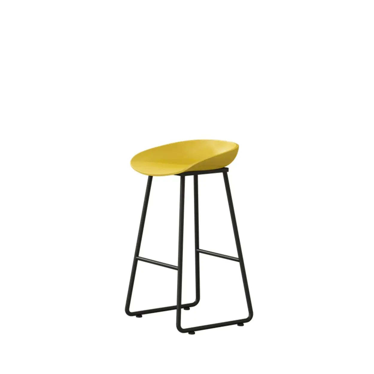 Black Sled Base Curved Bucket Polymer Bar Stool