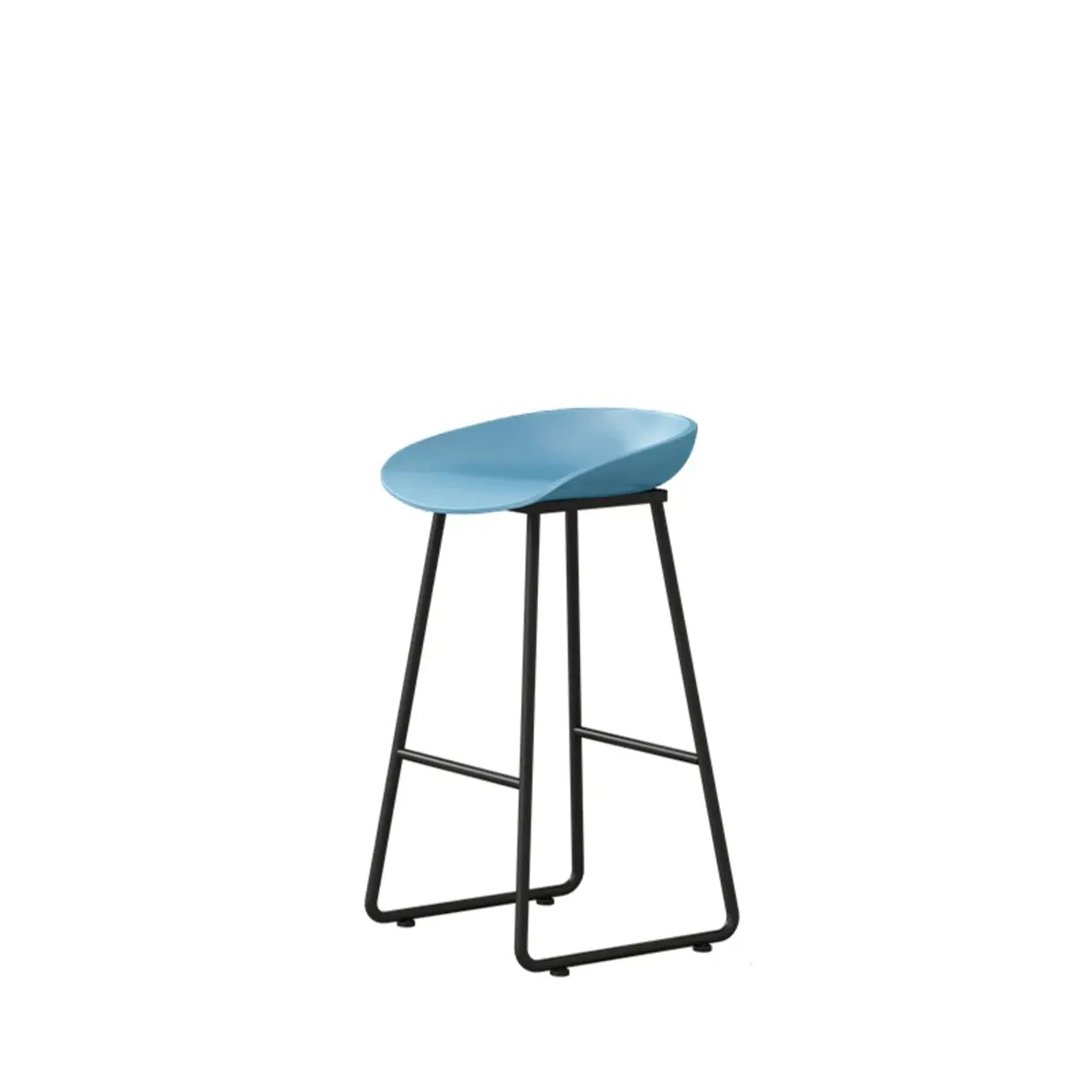Black Sled Base Curved Bucket Polymer Bar Stool
