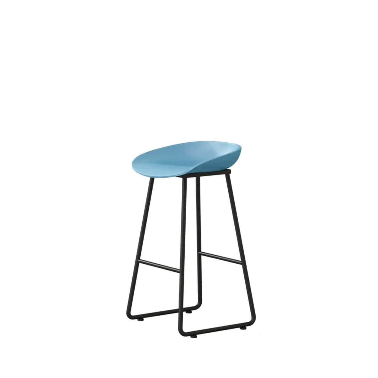 Black Sled Base Curved Bucket Polymer Bar Stool