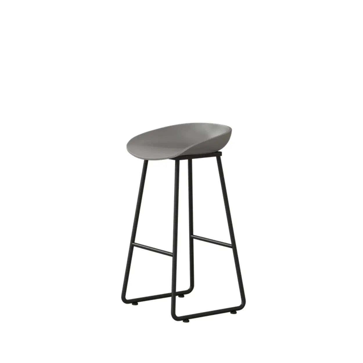 Black Sled Base Curved Bucket Polymer Bar Stool — Red