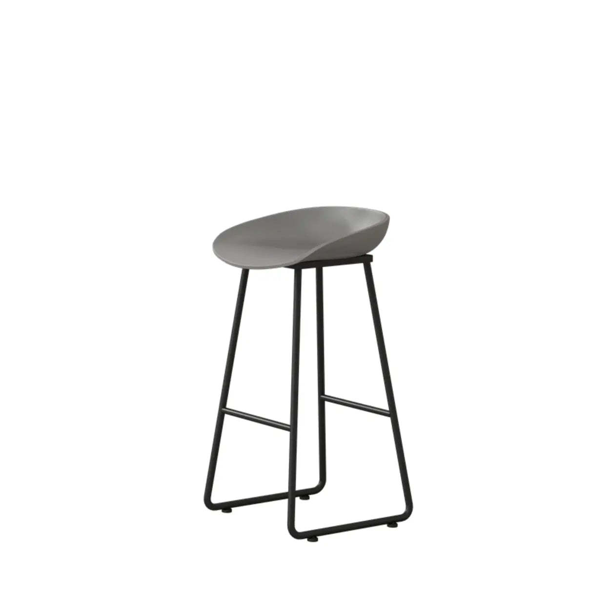 Black Sled Base Curved Bucket Polymer Bar Stool — Red