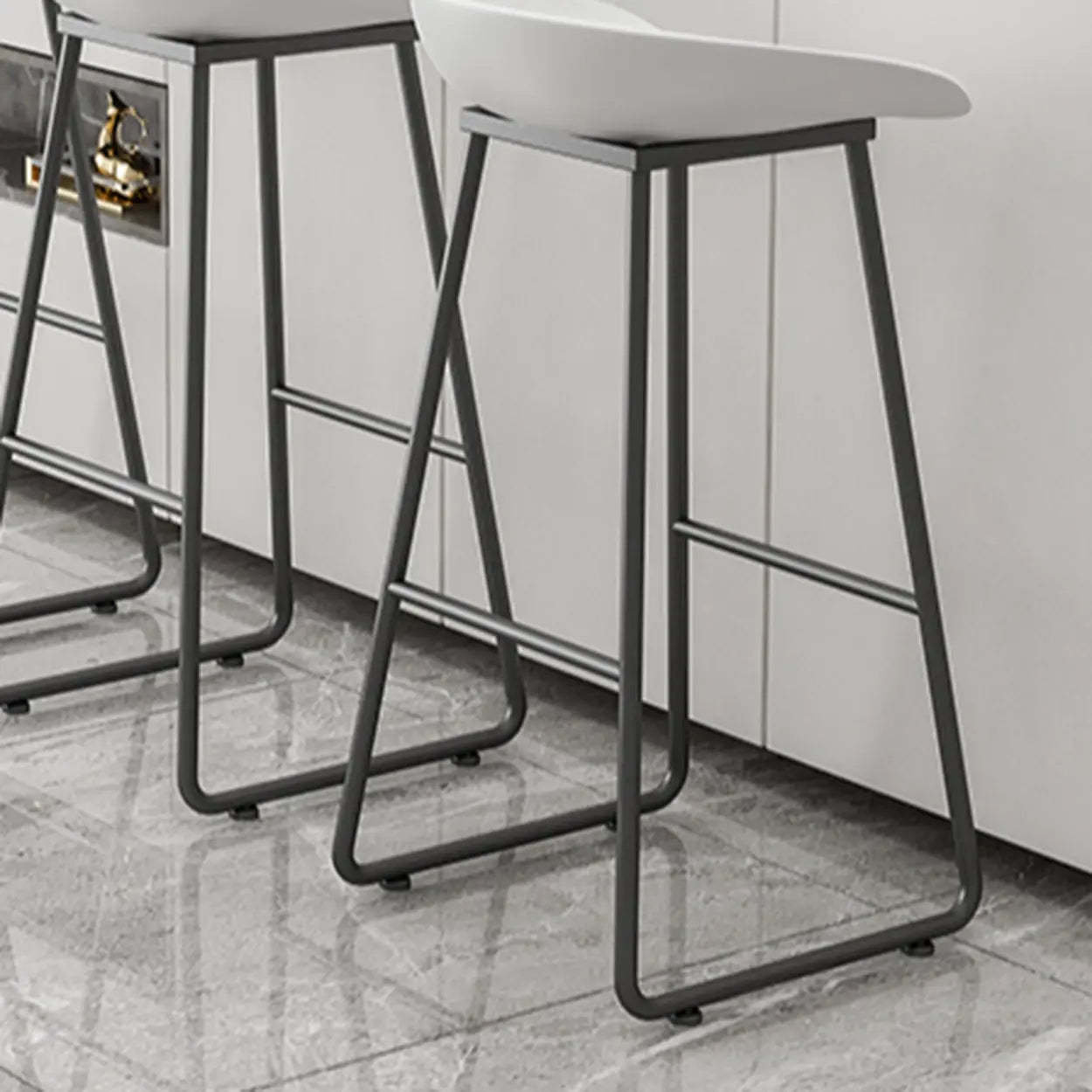 Black Sled Base Curved Bucket Polymer Bar Stool — Red