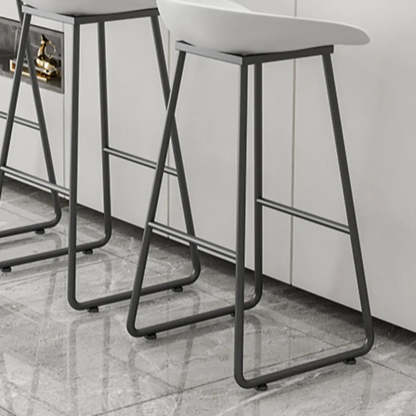 Black Sled Base Curved Bucket Polymer Bar Stool — Red