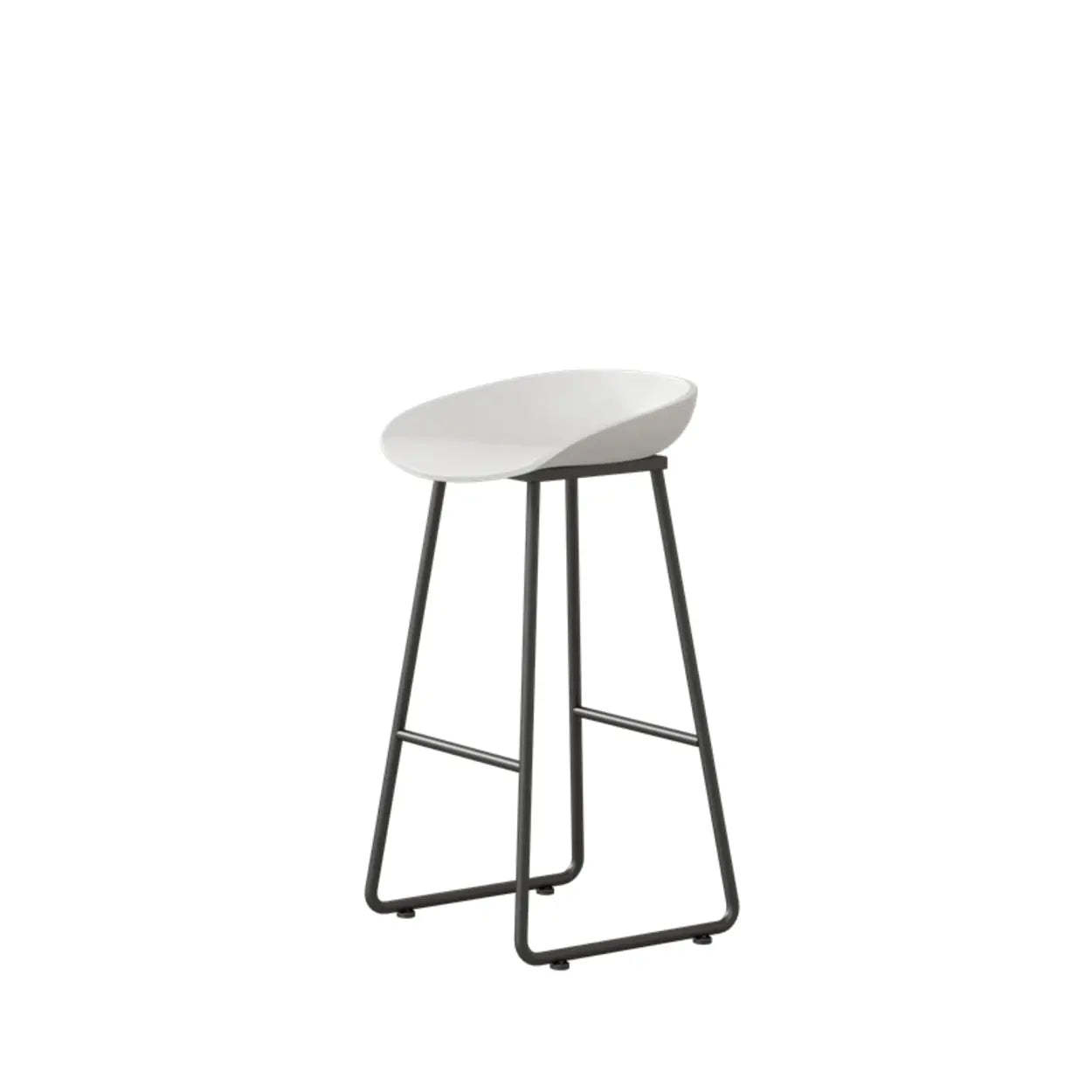 Black Sled Base Curved Bucket Polymer Bar Stool — Blue
