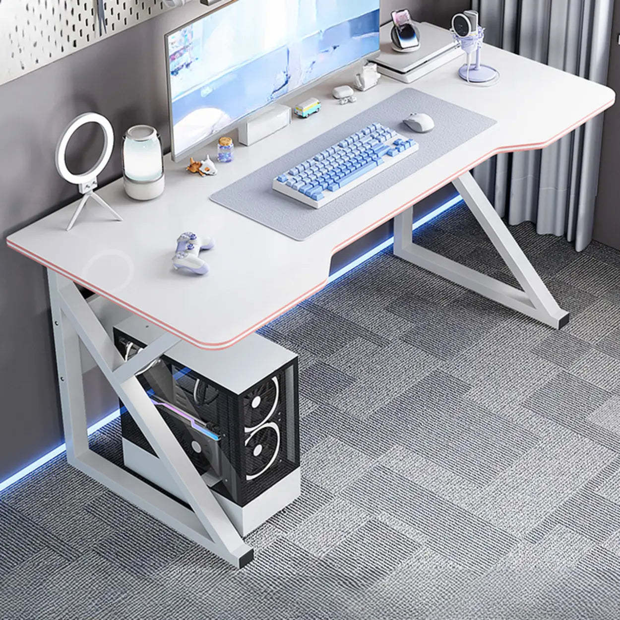 Black Metal Desk with Cable Management