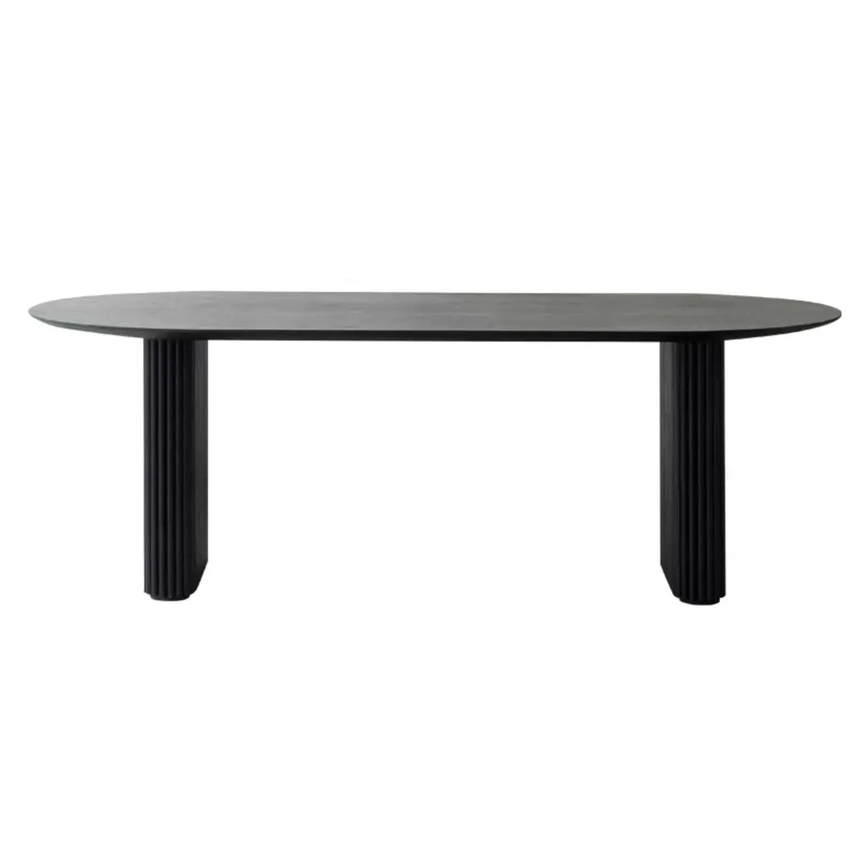 Black Oval Wood Computer Desk — Table Only