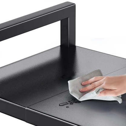 Black Steel Baker's Rack with Microwave Shelf and Hooks — White / Knife Rack & Chopstick Holder & Chopping Board Rack & Hook