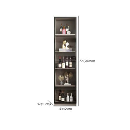 Black Tall Wood Display Wine Cabinet with Lighting