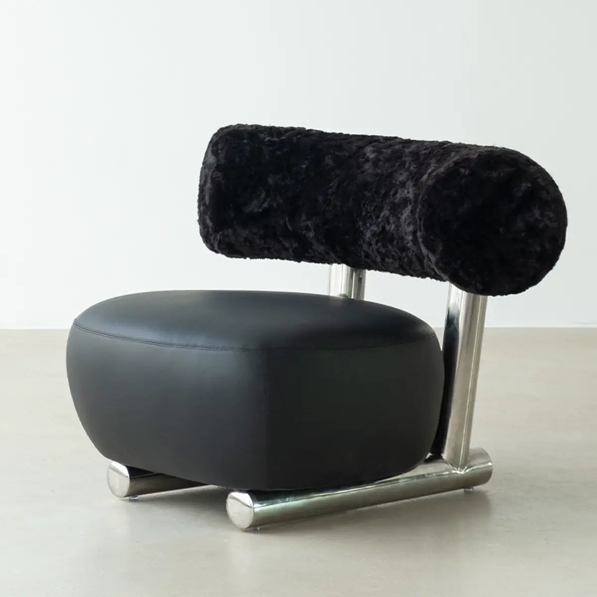 Black Tear-Resistant Microfiber Leather Sled Side Chair