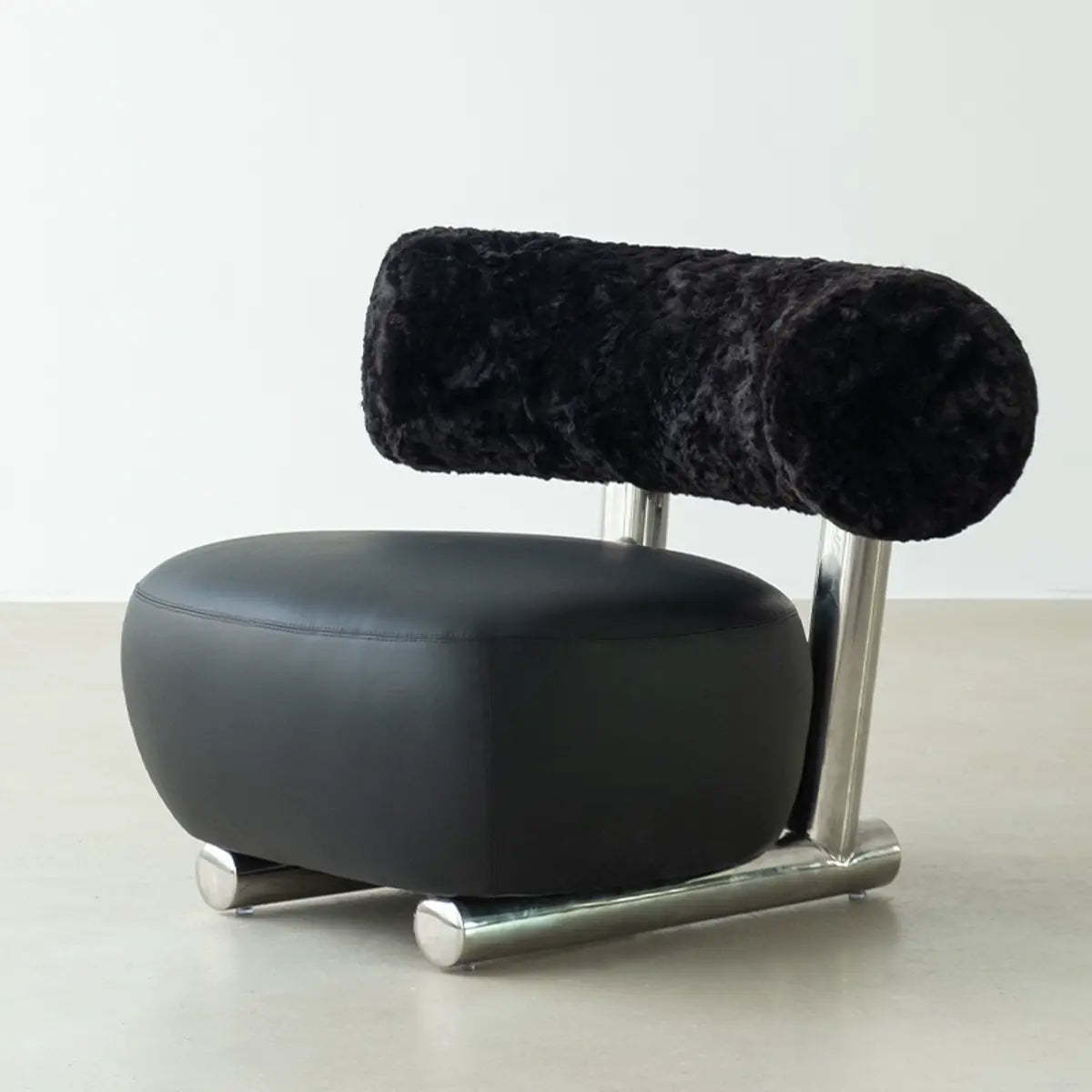 Black Tear-Resistant Microfiber Leather Sled Side Chair