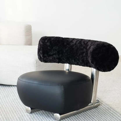 Black Tear-Resistant Microfiber Leather Sled Side Chair — Black / Microfiber Leather