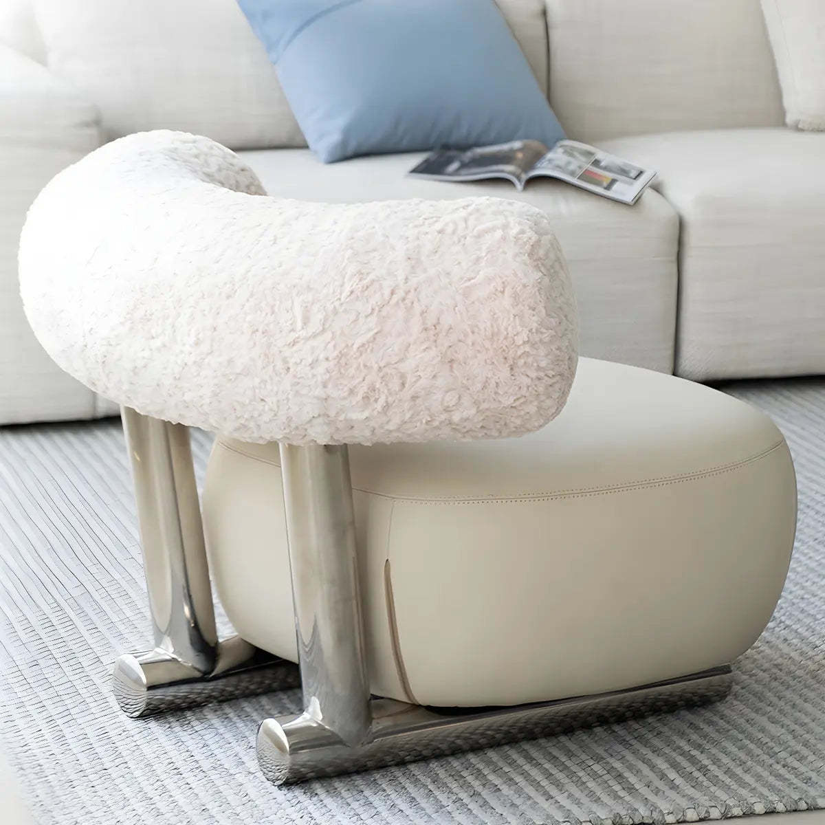 Black Tear-Resistant Microfiber Leather Sled Side Chair