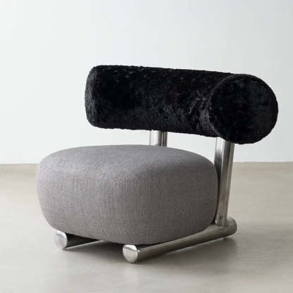 Black Tear-Resistant Microfiber Leather Sled Side Chair