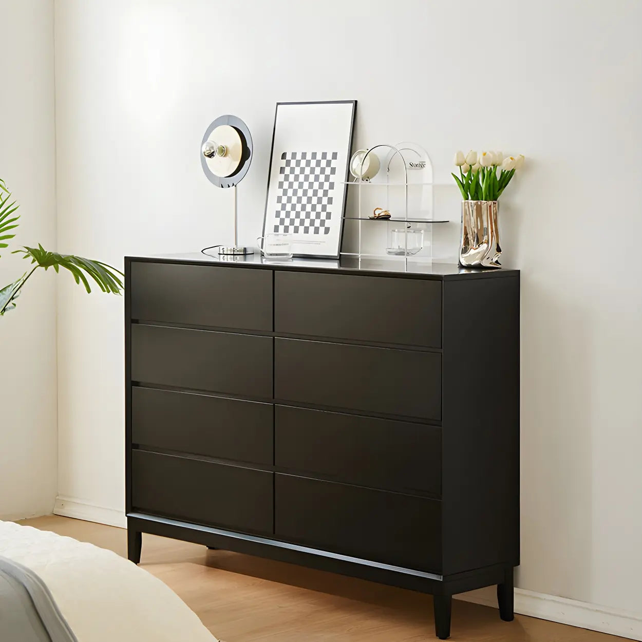 Vertical Wooden 8-Drawer Dresser