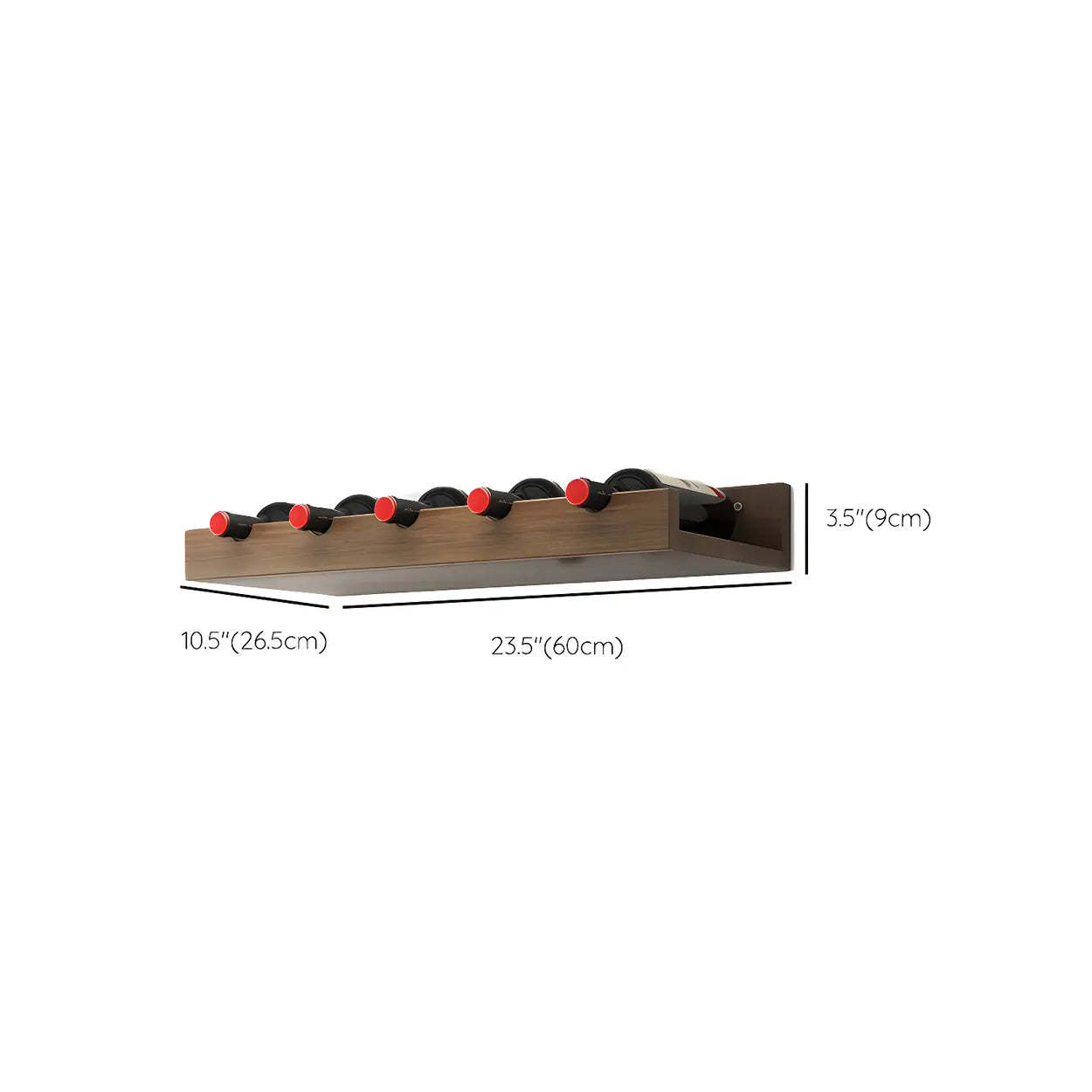 Wall-Mounted Wood Wine and Glass Rack