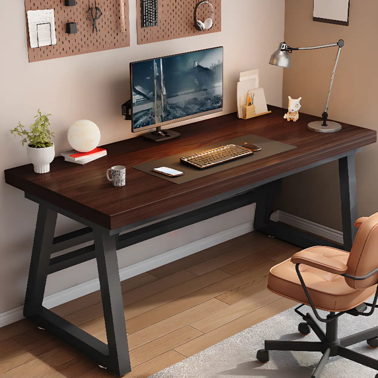 Black Walnut Butcher Block Sled Writing Desk