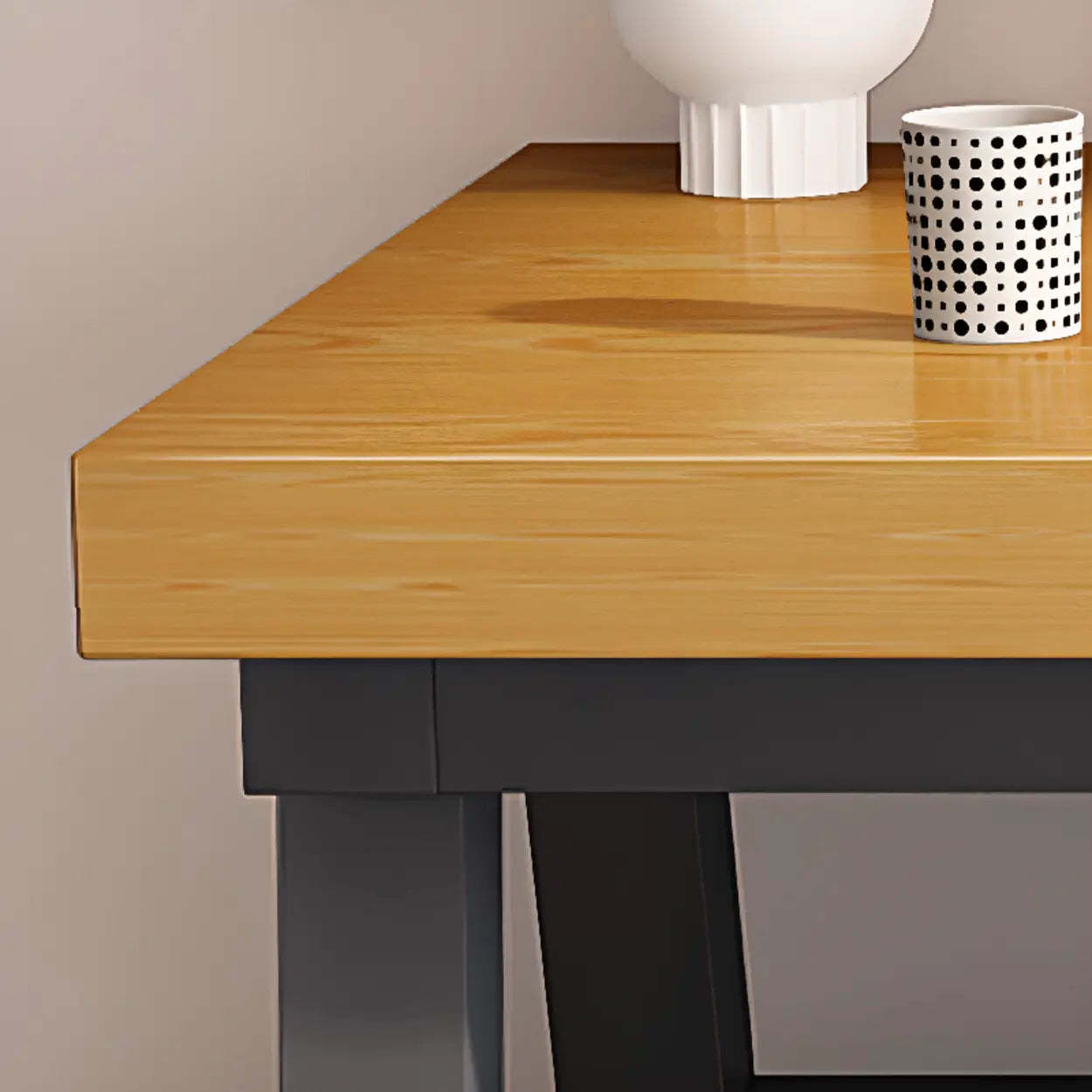 Black Walnut Butcher Block Sled Writing Desk — Apricot / Table Only