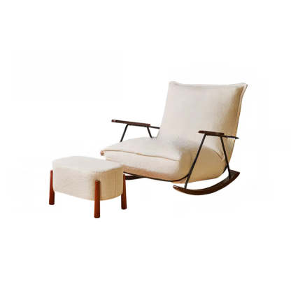 Black and White Ergonomic Scratch Resistant Rocking Chair