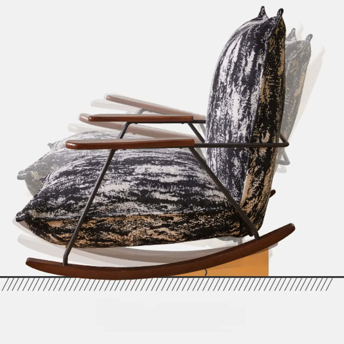 Black and White Ergonomic Scratch Resistant Rocking Chair