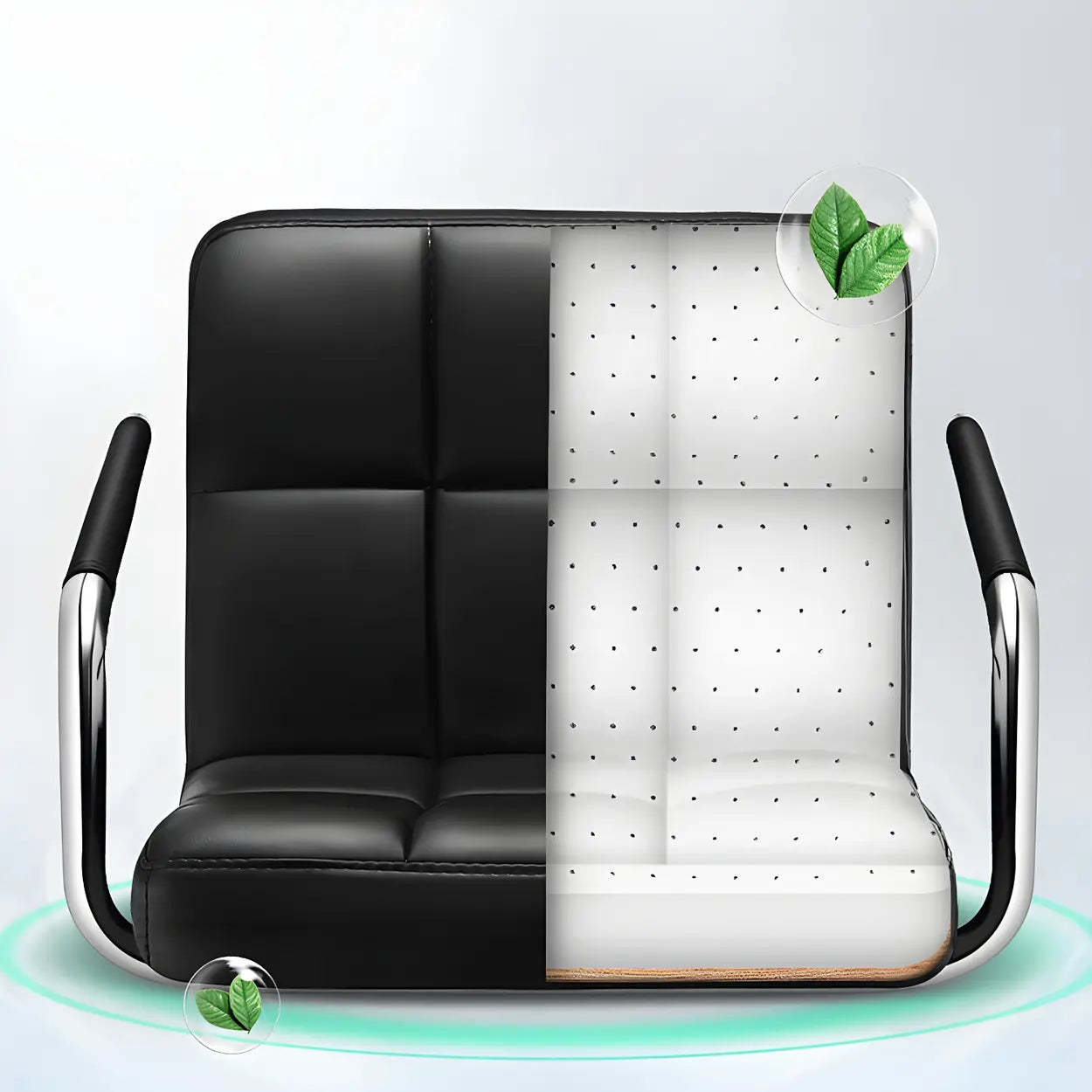 Black-White Square Steel Adjustable Bar Stool — Brown / 4 Piece Set