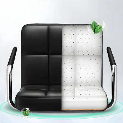 Black-White Square Steel Adjustable Bar Stool — Brown / 4 Piece Set