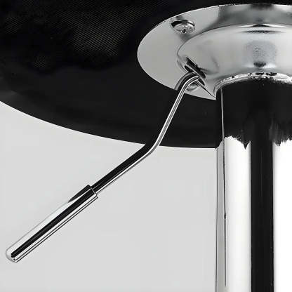 Black-White Square Steel Adjustable Bar Stool — Gloss Black / 4 Piece Set