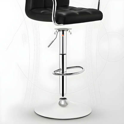 Black-White Square Steel Adjustable Bar Stool — Pink-White / 4 Piece Set