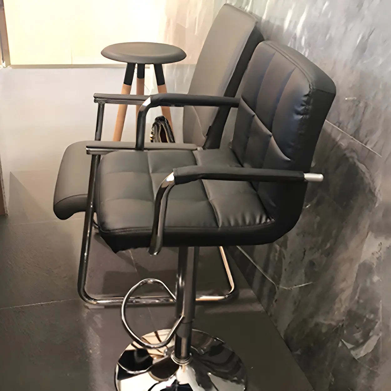 Black-White Square Steel Adjustable Bar Stool — Red-Blue / 1 Piece