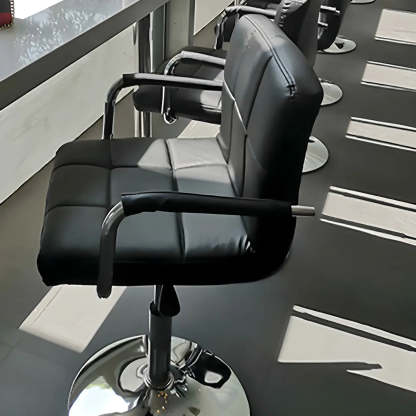 Black-White Square Steel Adjustable Bar Stool — Red-Blue / 2 Piece Set