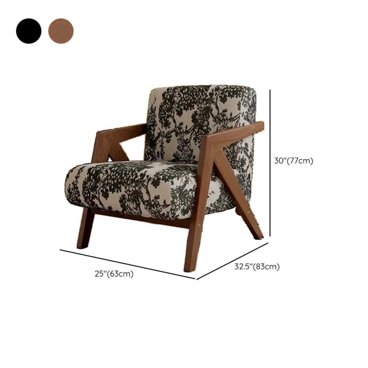 Black and White Stripe Jacquard Accent Chair