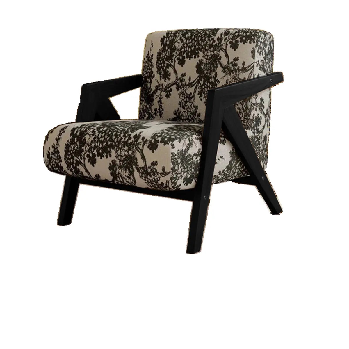 Black and White Stripe Jacquard Accent Chair — Black/ White Stripe / Jacquard Fabric / Black
