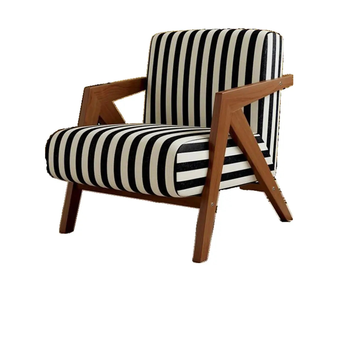 Black and White Stripe Jacquard Accent Chair