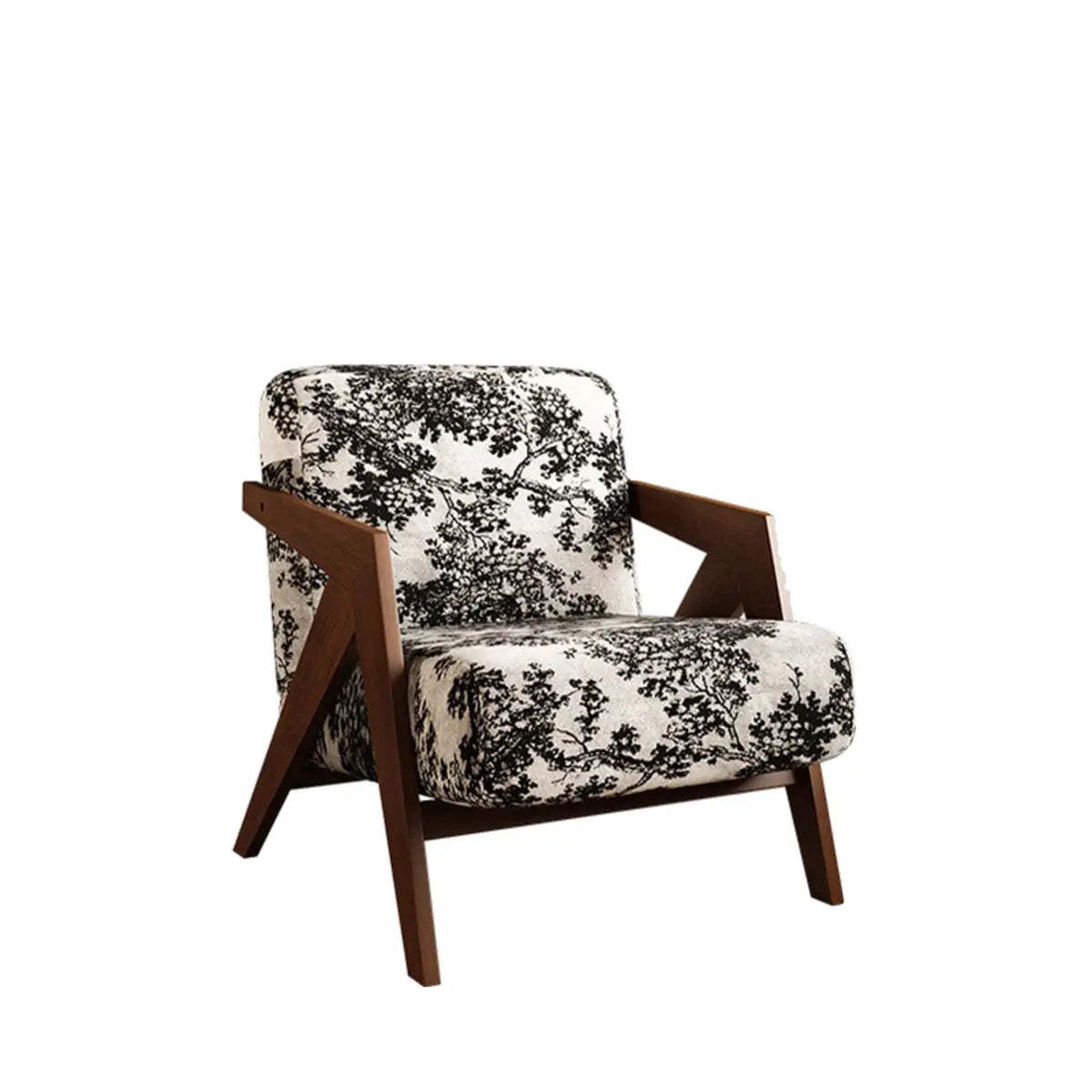 Black and White Stripe Jacquard Accent Chair