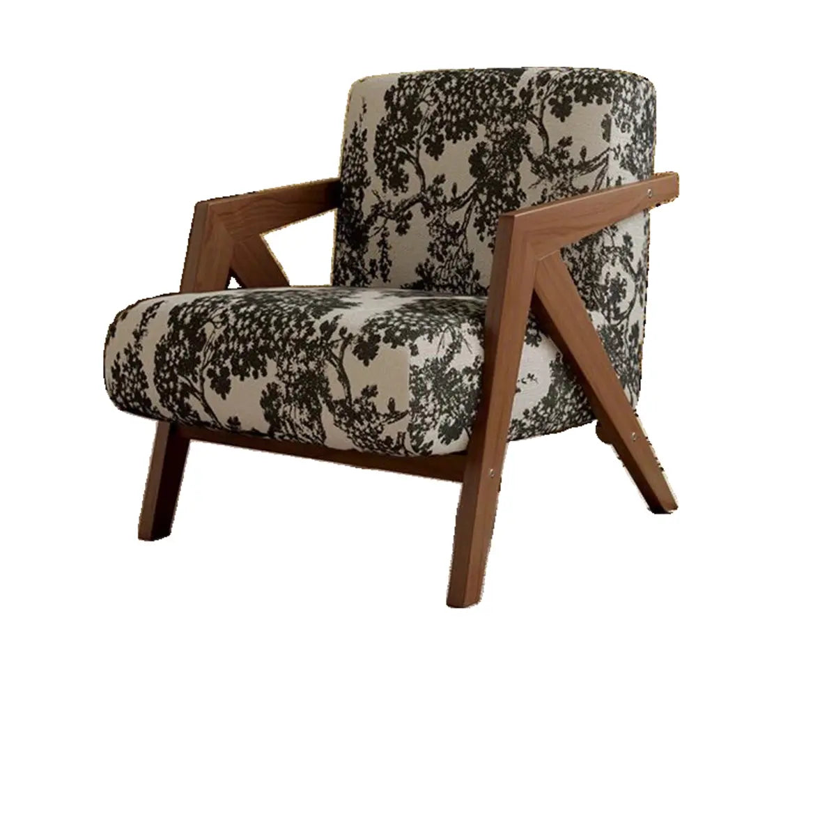 Black and White Stripe Jacquard Accent Chair