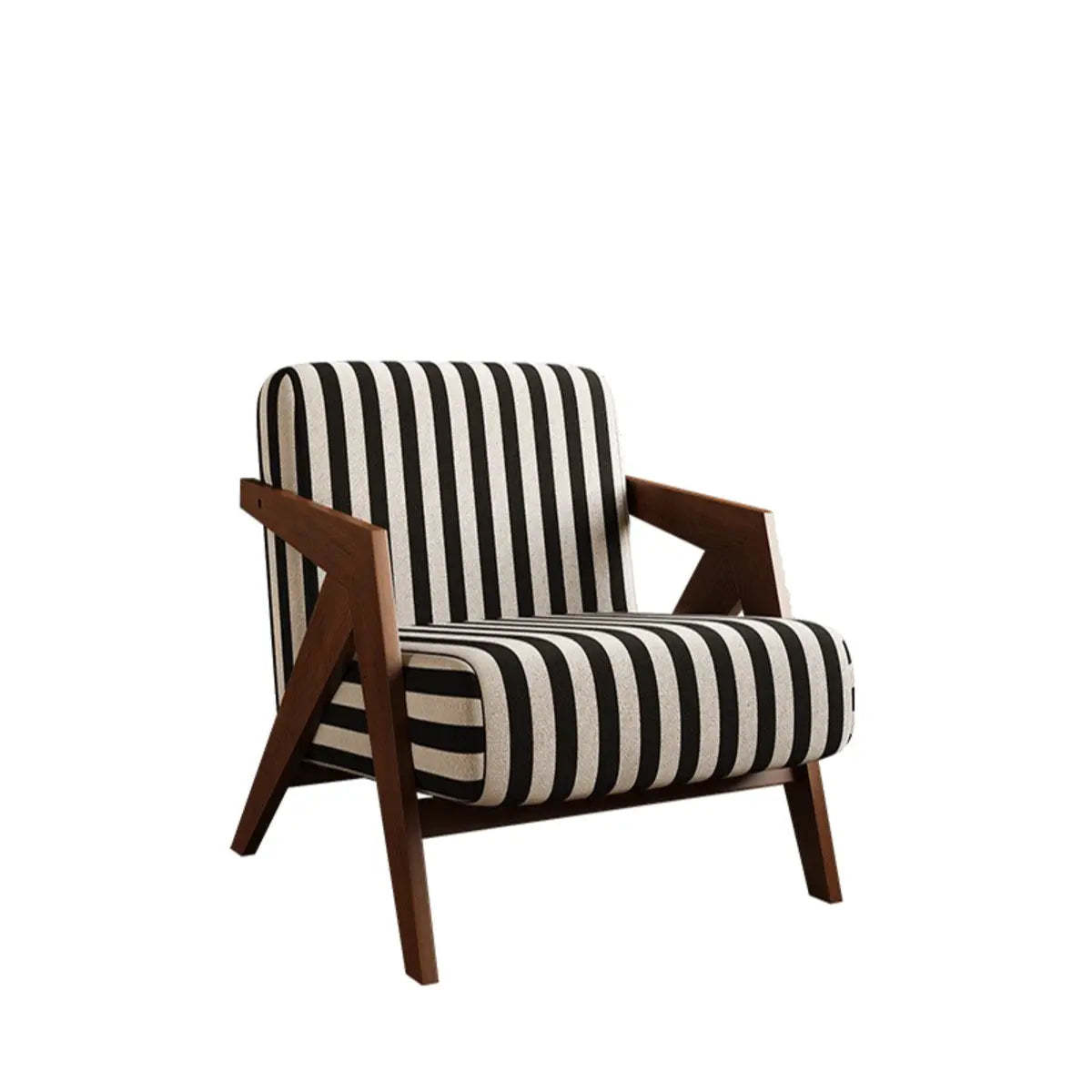 Black and White Stripe Jacquard Accent Chair