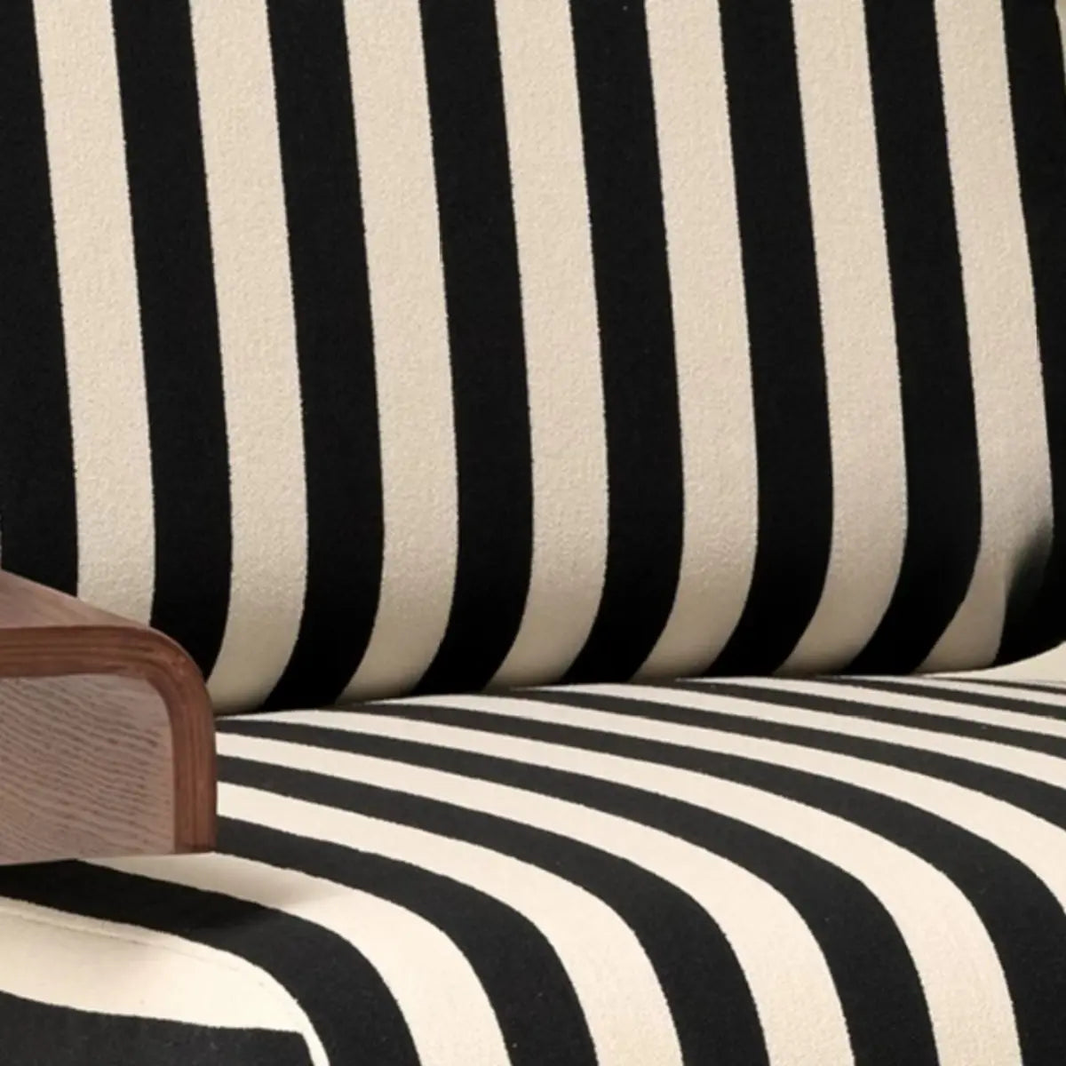 Black-White Striped Fixed-Back Arm Chair