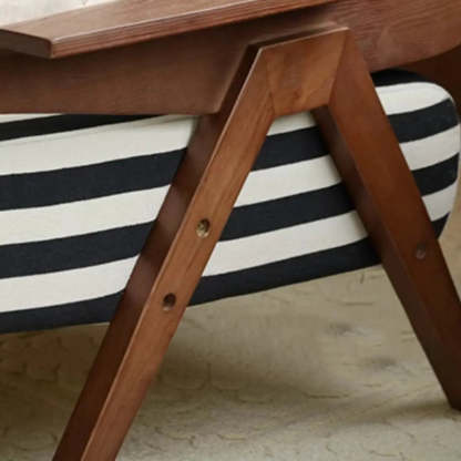 Black-White Striped Fixed-Back Arm Chair
