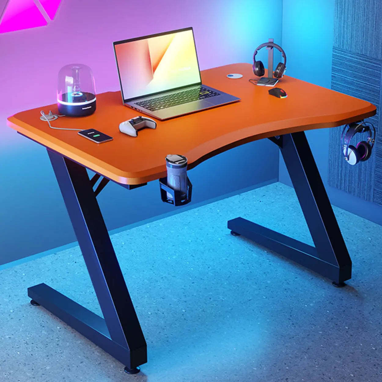Black Wood Sled Standard Gaming Desk