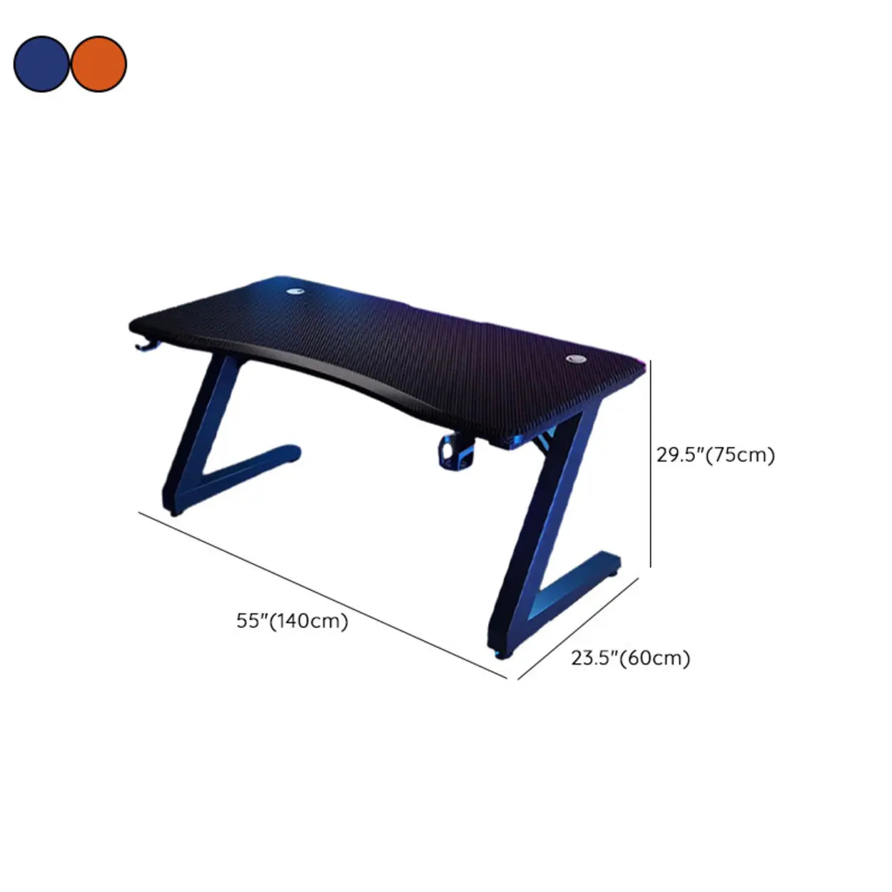 Black Wood Sled Standard Gaming Desk