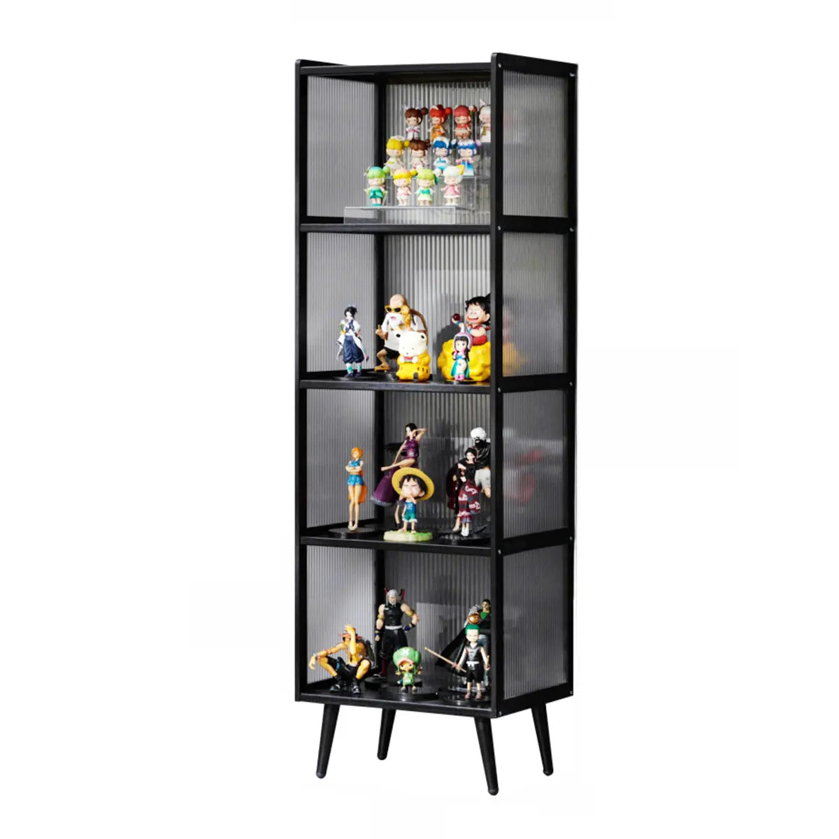 Black Wood Freestanding Curio Display Cabinet