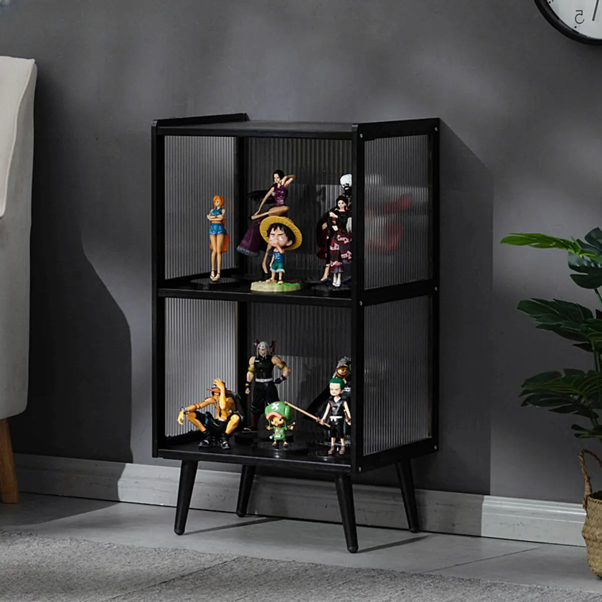 Modern storage freestanding black wine cabinets — 17" L x 13" W x 42" H