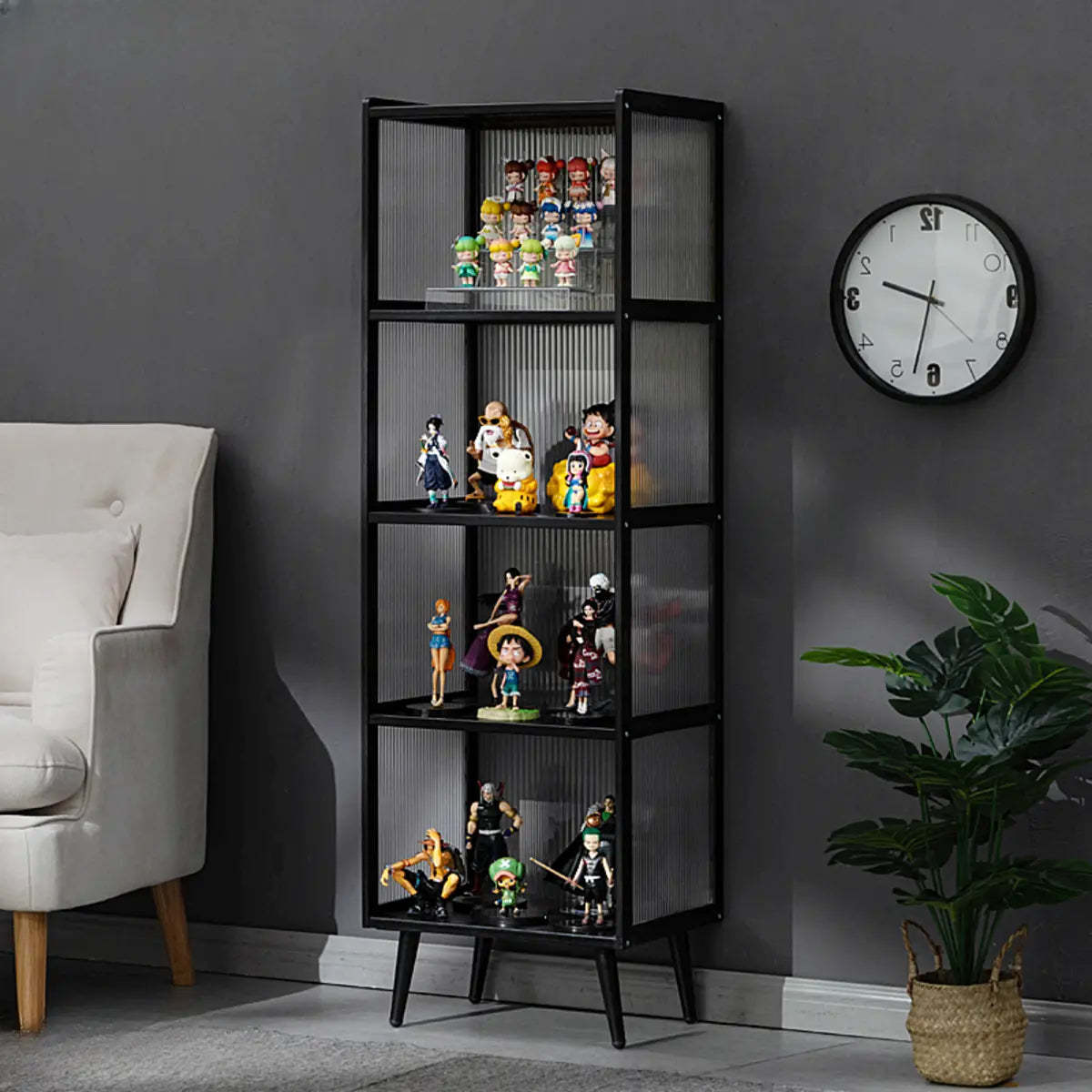 Black modern freestanding storage wine cabinets