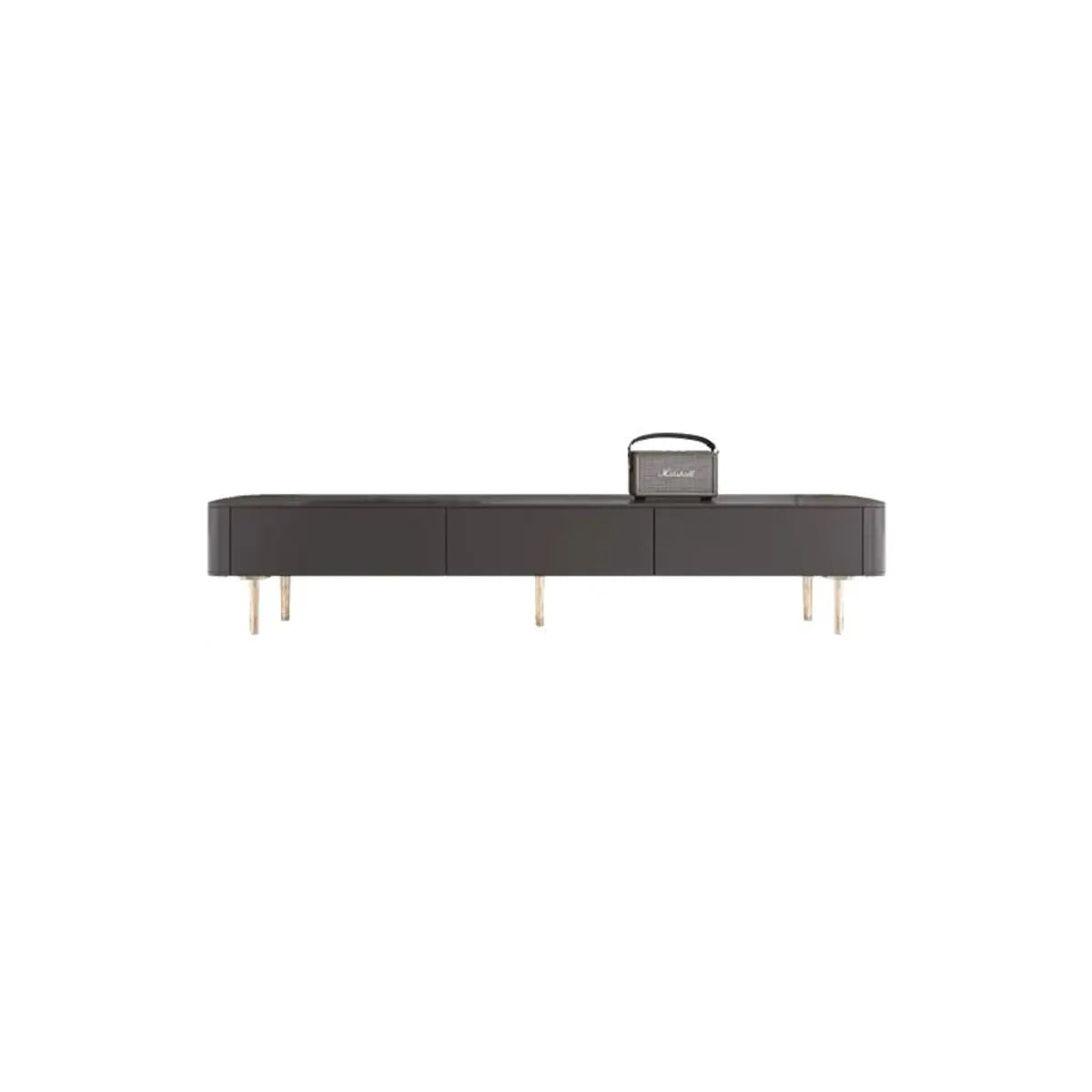 Black Wood TV Stand with Cable Management — Black