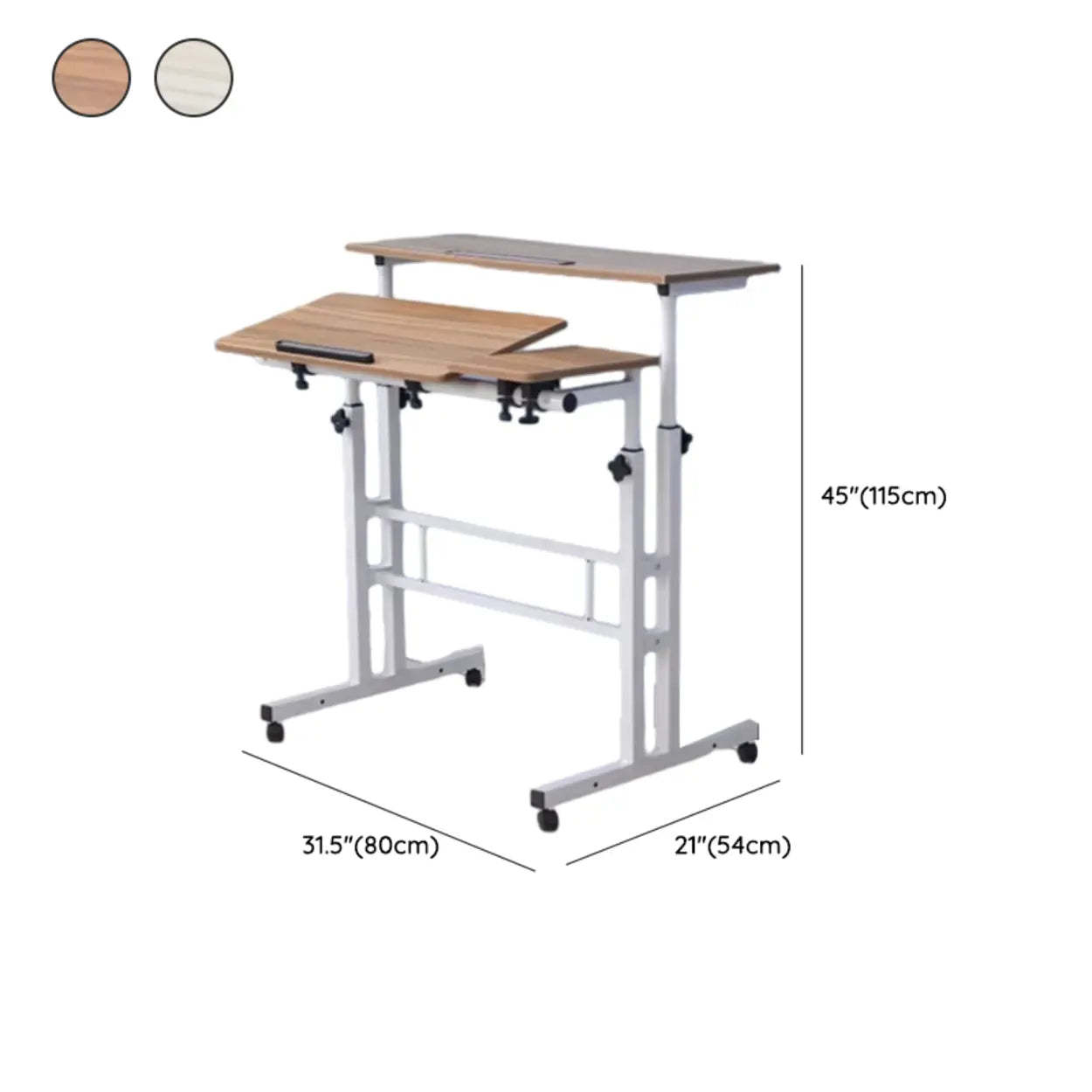 Black Wood T-Shape Computer Desk with Casters