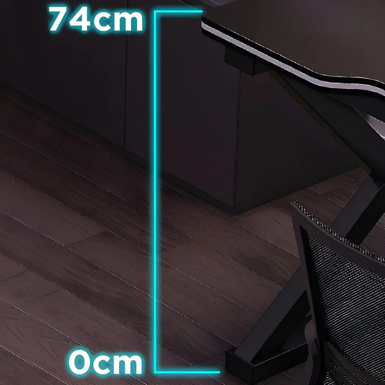 Black Wood Gaming Desk with Trestle Base